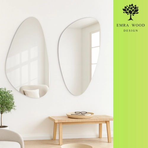 Zestaw dwóch luster o nieregularnym kształcie - SELENIT